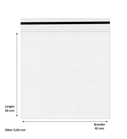 40 x 40mm 60 micron 100 stuks – Zwart