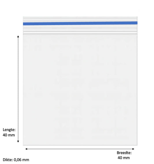 40 x 40mm 60 micron 100 stuks – Blauw