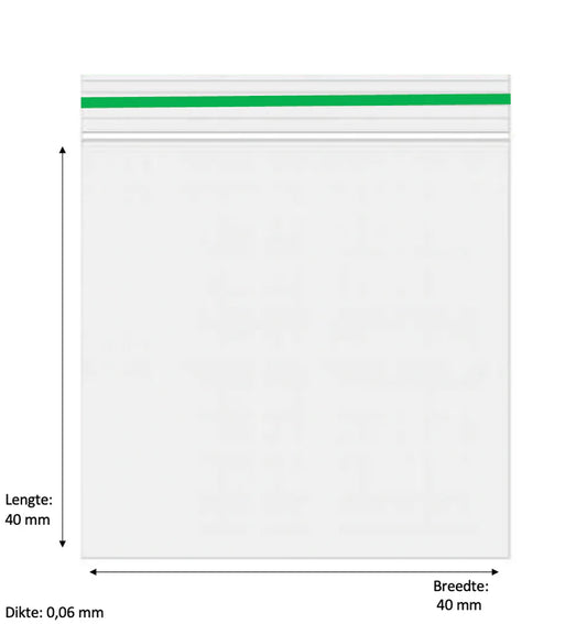 40 x 40mm 60 micron 100 stuks – Groen