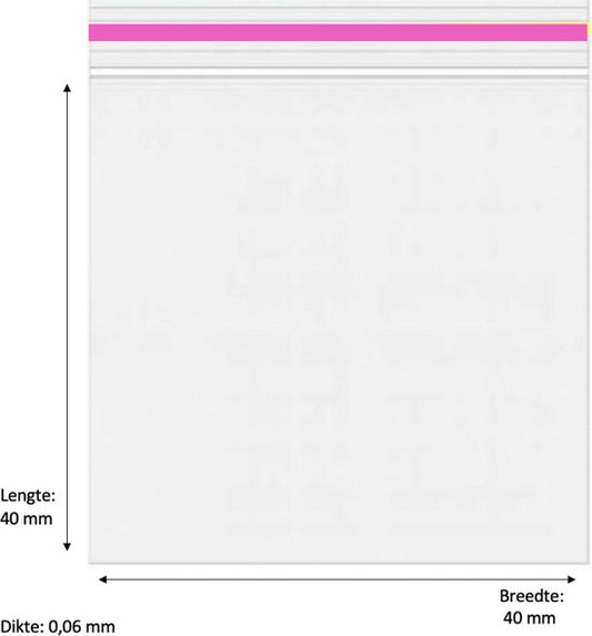 100x Gripzakjes 40x40 mm 60 micron roze