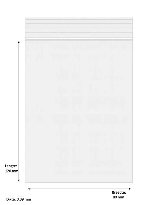 120 x 80mm 90 micron 100 stuks – Transparant