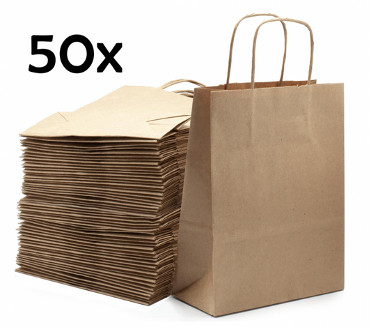 Papieren Tas (XL) – Bruin Kraft – 50 Stuks