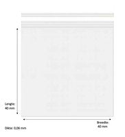 100x Gripzakjes 40x40 mm 60 micron wit - Ziplock Bag White - Uitdeelzakjes